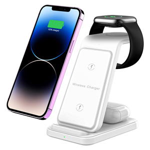 Cargador Inalámbrico Magnético Plegable 3 en 1, Estación de <span class=keywords><strong>Carga</strong></span> de 15 Vatios para Teléfono Móvil, Reloj Inteligente y Auriculares - Product Image 1
