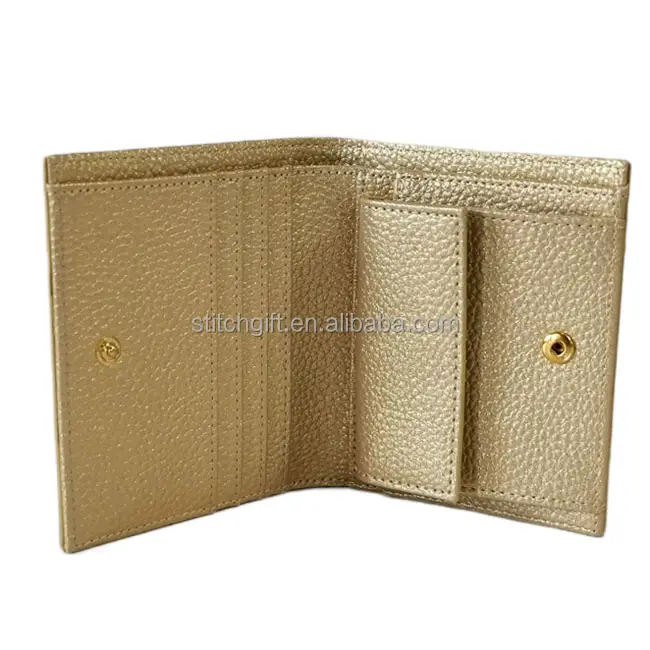 Hot selling bifold PU leather wallet girls multi card pocket short wallet custom