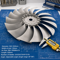 Ventilateur axial en aluminium à 16 pales, à impulsion simple, robuste, haute résistance, résistant aux hautes températures, à lame courbée