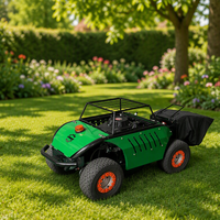 Robot tondeuse à gazon télécommandé sur roues, résistant à l'usure, largeur de coupe de 500 mm avec sac de ramassage d'herbe amovible