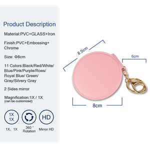 Mini espejo de maquillaje compacto portátil para mujer, espejo de tocador de bolsillo con aumento, acabado ABS, marco de PU - Product Image 6