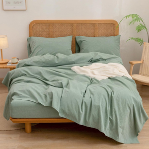 OEKO-TEX Flax Linen Bed Sheet Linen Duvet Cover <strong>Olive</strong> <strong>Green</strong> Color with Hemp <strong>Bedding</strong> 100% French Flax Linen <strong>Bedding</strong> Set - Product Image 4