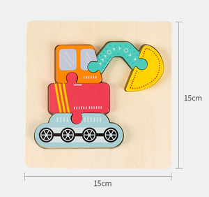 Jouets pour enfants en forme d'animal coloré <span class=keywords><strong>Puzzle</strong></span> en <span class=keywords><strong>bois</strong></span> <span class=keywords><strong>3D</strong></span> 6 pièces pour les tout-petits - Product Image 3