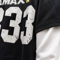 RAMAX T-shirt deux pièces oversize à épaules tombantes, streetwear, t-shirt graphique vintage pour homme, vente en gros, fournisseur d'usine