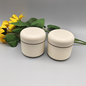 Vente en gros de pots en plastique PP beige à double couche de 100 g, pots à large ouverture, pots cosmétiques vides, pots de reconditionnement, pots pour lotion corporelle - Product Image 3