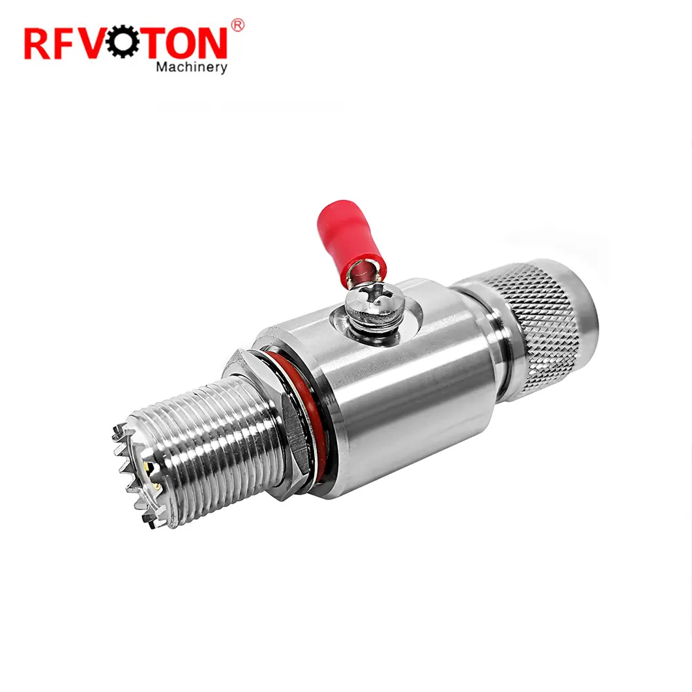 UHF 0-3Ghz uhf male to uhf female bulkhead gas discharge tube Coax Surge Arrester lightning protection