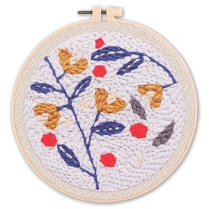 Kit de démarrage artisanal fait main DIY pour débutants : Pointeuse à laine, Crochet russe, Point de croix, Fleur sur toile de coton - Product Image 3