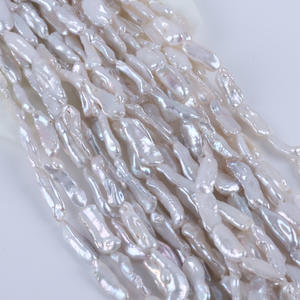 Cuentas de Perla de Imitación de Agua Dulce Natural, Blancas, de 8-10 mm, con Orificio Recto, para Collar DIY, Producto Semiterminado, Sueltas - Product Image 5