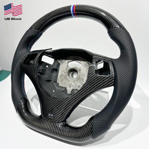 Volante de fibra de carbono con tiras de cambio M para <span class=keywords><strong>BMW</strong></span> E90 E92, sin interfaz de palanca de cambios, desde almacén de EE. UU. - Product Image 1
