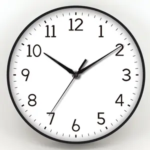 นาฬิกาแขวนผนังพลาสติกสำหรับตกแต่งบ้าน,นาฬิกาควอตซ์พลาสติกดีไซน์ทันสมัยสไตล์เรียบง่ายขายส่ง