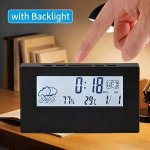 Đa Kỹ Thuật Số LED Đèn Nền Bàn Đồng Hồ Báo Thức Với Nhiệt Kế Ẩm Kế Thời Gian Ngày Tuần Pin Powered Cho Phòng Ngủ Văn Phòng Nghiên Cứu - Product Image 2