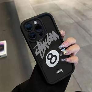 Custodia per telefono all'ingrosso nera 8 Stusy Brand per <span class=keywords><strong>iPhone</strong></span> 17, <span class=keywords><strong>cover</strong></span> in TPU creativa e alla moda per <span class=keywords><strong>iPhone</strong></span> 16 15 14 13 12 <span class=keywords><strong>11</strong></span> Pro Max - Product Image 1