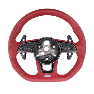 Volant en cuir lisse perforé, vente chaude d'usine, pour <span class=keywords><strong>Audi</strong></span> A3 A4 A5 Q7 Q8 <span class=keywords><strong>TT</strong></span> R8 B9 - Product Image 1