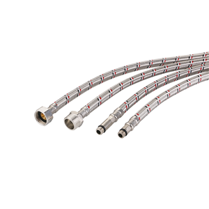 Tubo doccia nero rosso tubo testa singola cucina filo acciaio inossidabile tubo flessibile doccia intrecciato - Product Image 2