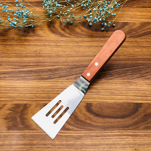 Espátula de Acero Inoxidable con Mango de Madera para Cocina, Utensilio de Cocina para Freír en Restaurante - Product Image 2