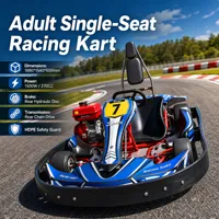 Go Kart Todoterreno de Alta Velocidad con Motor de Gasolina de 4 Tiempos, Arranque Eléctrico, Frenos de Disco Traseros, Transmisión por Cadena, Durable, para Adultos, para Parques de Diversiones