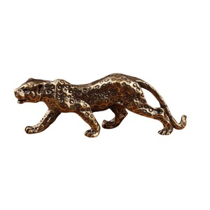 Golden Leopard Brass <b>Ornament</b> Tabletop Home Decoration Collectible Gift - Product Image 5