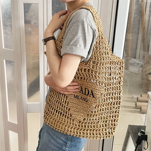 Borsa Ecologica Artigianale da Donna <span class=keywords><strong>in</strong></span> Paglia e <span class=keywords><strong>Rafia</strong></span> per Spiaggia, Vacanze e Shopping - Product Image 2