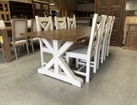 Meubles de style campagnard français, style industriel, rustique, recyclé, table rustique en bois naturel, table à manger en pin du Vietnam