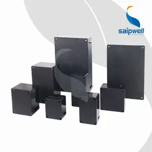 Caja eléctrica de fibra de vidrio SAIPWELL, caja de conexiones SMC de fibra de vidrio a prueba de explosiones negra, 150*150*120mm