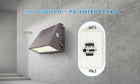 Lampe murale LED en gros 170lm/W 4000K Lumière du jour 120-277V Éclairage mural extérieur de sécurité à LED