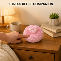 Jouet Squishy Gâteau Rose en forme de Dôme, à remontée lente, motif Cœur, Nœud et Taches, anti-stress, cadeau de bureau