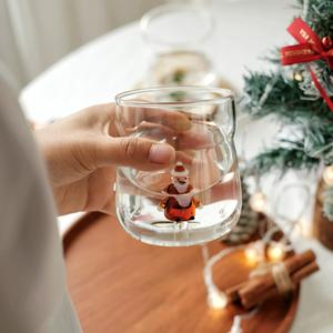 Tazza in Vetro con Albero di Natale 3D, Simpatica Tazza per Latte a Cartoni Animati, Articolo Festivo per Caffè, Cioccolata Calda, Regalo e Feste - Product Image 6