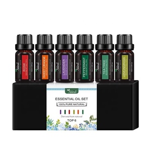 Amostra Grátis Conjunto de Óleos Essenciais <span class=keywords><strong>100</strong></span>% Puros e Naturais Agarwood, Cravo, Lavanda, Tea Tree - 6 Peças para Cuidados com a Pele e Aromaterapia para Todos os Tipos de Pele - Product Image 1