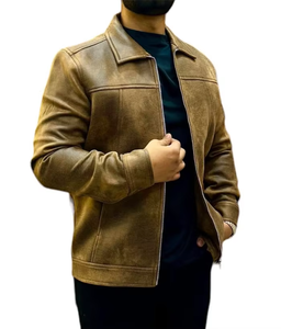 Offre Spéciale 2025 automne et hiver nouvelles vestes à glissière en cuir véritable de moto de grande taille pour hommes directement des fournisseurs indiens - Product Image 4