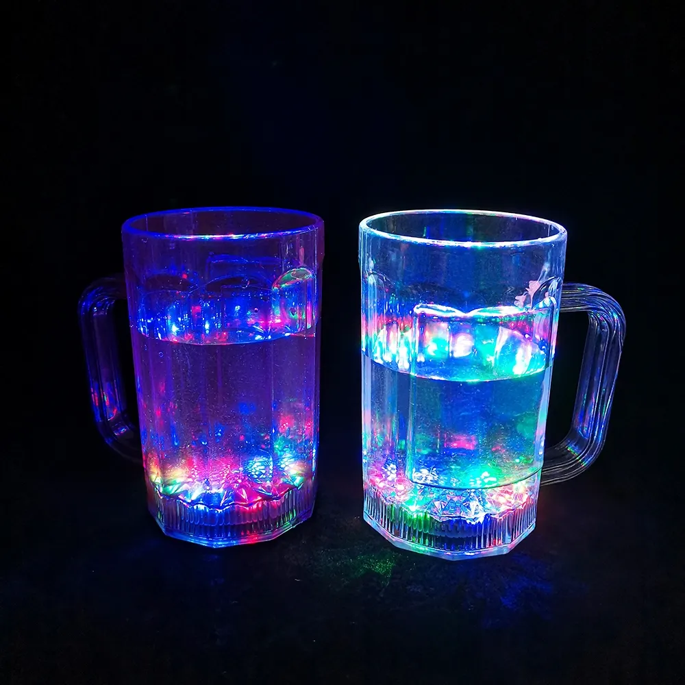 แก้วดื่มน้ำ17ออนซ์มีไฟ LED แก้วเบียร์ปาร์ตี้เรืองแสงในที่มืดแก้วเบียร์ปาร์ตี้กระพริบไฟ LED แก้วเบียร์