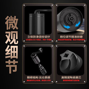 Manual Coffee Grinder Ceramic Burr Adjustable Hand Crank Portable Stainless Steel Simple Style - Product Image 1