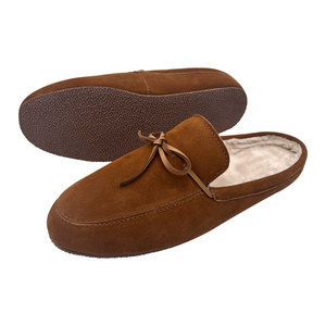 Mocassin en daim pour hommes <span class=keywords><strong>Chaussons</strong></span> avec cravate Semelle extérieure durable Slip on Memory Foam Intérieur Extérieur Sabot Maison Chaussures - Product Image 2