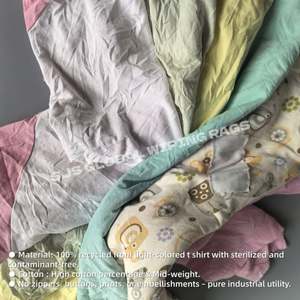 ผ้าเช็ดทำความสะอาดอุตสาหกรรมหลากสีจากเศษผ้าฝ้ายอุตสาหกรรม ตัดสำหรับทำความสะอาด ผ้าเช็ดทำความสะอาดเสื้อยืด - Product Image 4