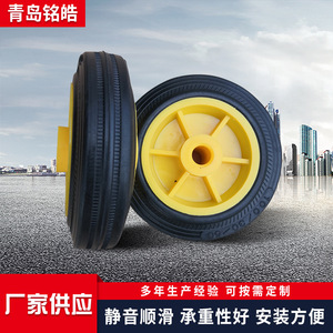 Solid Rubber Wheels 4 Inch Yellow Heavy Duty <b>For</b> <b>Tool</b> <b>Carts</b> - Product Image 5