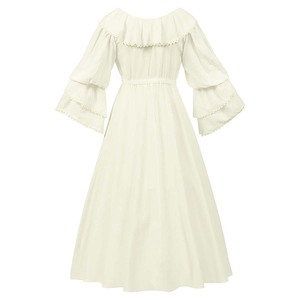 Nuevo Vestido <span class=keywords><strong>de</strong></span> <span class=keywords><strong>Halloween</strong></span> para <span class=keywords><strong>Mujer</strong></span>, Estilo Medieval, Renacentista, <span class=keywords><strong>de</strong></span> Hada, Élfico, Victoriano, con Cuello en V, <span class=keywords><strong>Disfraz</strong></span> WDEC-052 - Product Image 2