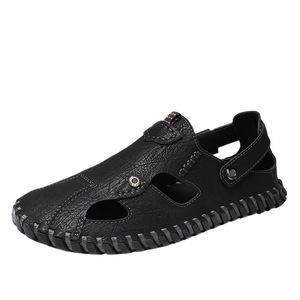 Hand Sewn Hollow Leather <b>Sandals</b> For Men Flexible <b>Closed</b> <b>Toe</b> Casual <b>Sandals</b> Lightweight Daily Shoes Suitable For Summer Urban - Product Image 2