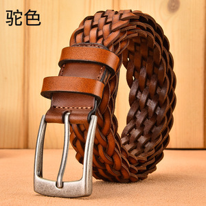 New Herren Echt leder Hand gefertigt Geflochtener Echt Rindsleder Gürtel Full Top Grain Leder Herren Gürtel - Product Image 6