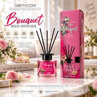 Diffuseur d'arômes moderne pour la maison de 120 ml avec cinq bâtonnets en fibre noire et boîte de présentation pour la gamme de collections de parfums OEM ODM
