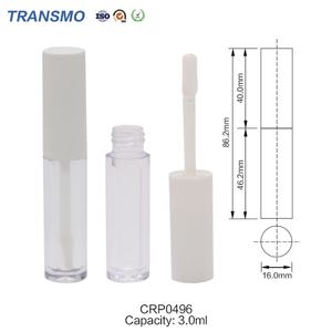 Tubes de gloss à lèvres vides à marque privée, cylindres cosmétiques en plastique de 3 ml pour fard à joues et rouge à lèvres blanc - Product Image 2