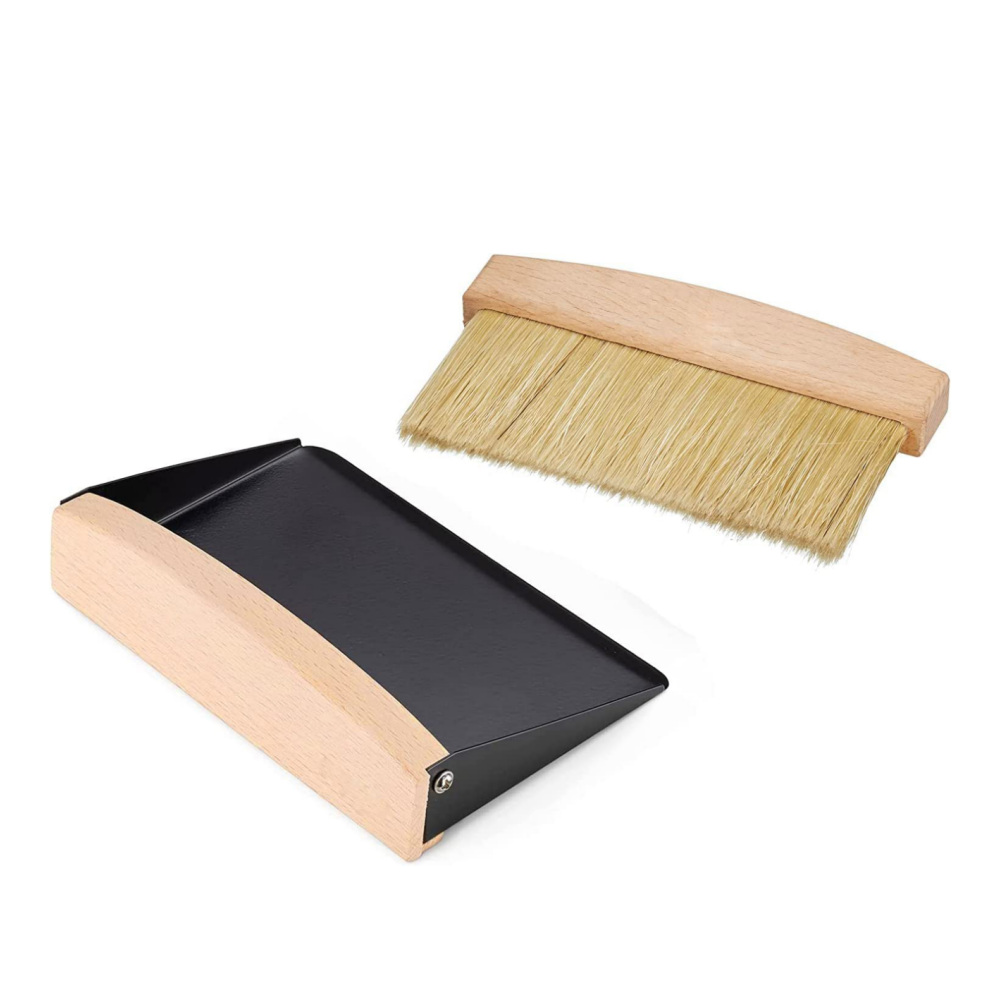 Экологичный мини маленький металлический черный белый стол из сизальной щетины, маленькая мини-метла и пылесборник, набор пылесборников