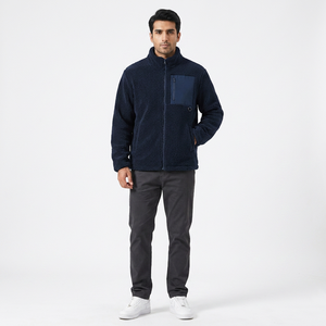 Customize <b>Men</b> <b>Canvas</b> Stand Collar Front Logo Windproof Hooded Autumn <b>Jacket</b> - Product Image 1