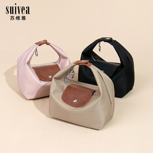 Sac de loisirs Hobo en nylon imperméable à double sangle, couleur unie, avec fermeture éclair, pour deux boîtes à <span class=keywords><strong>lunch</strong></span> portables, directement de l'usine - Product Image 4