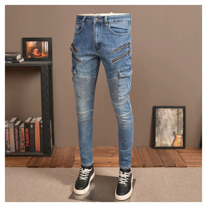Jeans de Motociclista Ajustados para Hombre, con Múltiples Protecciones, Pantalones para Motociclismo - Product Image 1