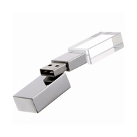 Memoria USB de Cristal Personalizada con Luz LED, 2.0/3.0 de Alta Velocidad, Nueva Caja de Regalo para Bodas, Almacenamiento Multi-GB, Logotipo OEM Personalizado