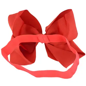 Hot sale Children decoration wholesale 6 inch hair ribbon bow with elastic loop