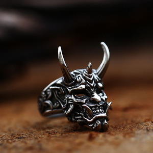 Vintage Hommes <span class=keywords><strong>Bijoux</strong></span> Démon Colère Crâne Anneaux pour Hommes Gothique Punk Squelette Anneau Hiphop Rock <span class=keywords><strong>Bijoux</strong></span> Halloween Cadeaux - Product Image 2