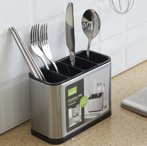 Organisateur de couverts en acier inoxydable multifonction moderne, porte-ustensiles en métal pour la cuisine, cuillère, fourchette, couteau - Product Image 3