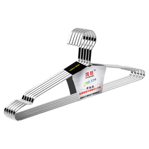 Cintres plats antidérapants en acier inoxydable de 8 mm d'épaisseur, gain de place, cintres en métal à un seul niveau <span class=keywords><strong>pour</strong></span> armoire, cuisine, salle de bain, style moderne - Product Image 1