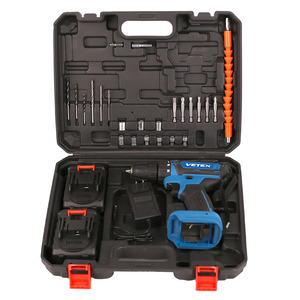 Kit de perceuse <span class=keywords><strong>sans</strong></span> <span class=keywords><strong>fil</strong></span> 21V à vitesse variable avec adaptateur de douille pour le perçage et le vissage dans le bois, le métal et le plastique. - Product Image 2