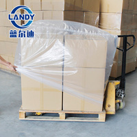 Film de protection pour palettes en plastique réutilisable LANDY 15 po x 1500 pi, transparent/noir, résistant aux températures (-50°C à 180°C)